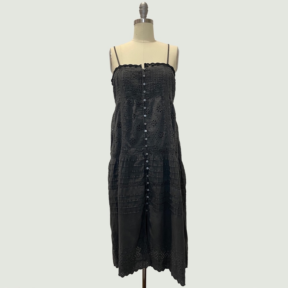 Lucky Brand - Grey Midi Eyelet Dress- NWOT